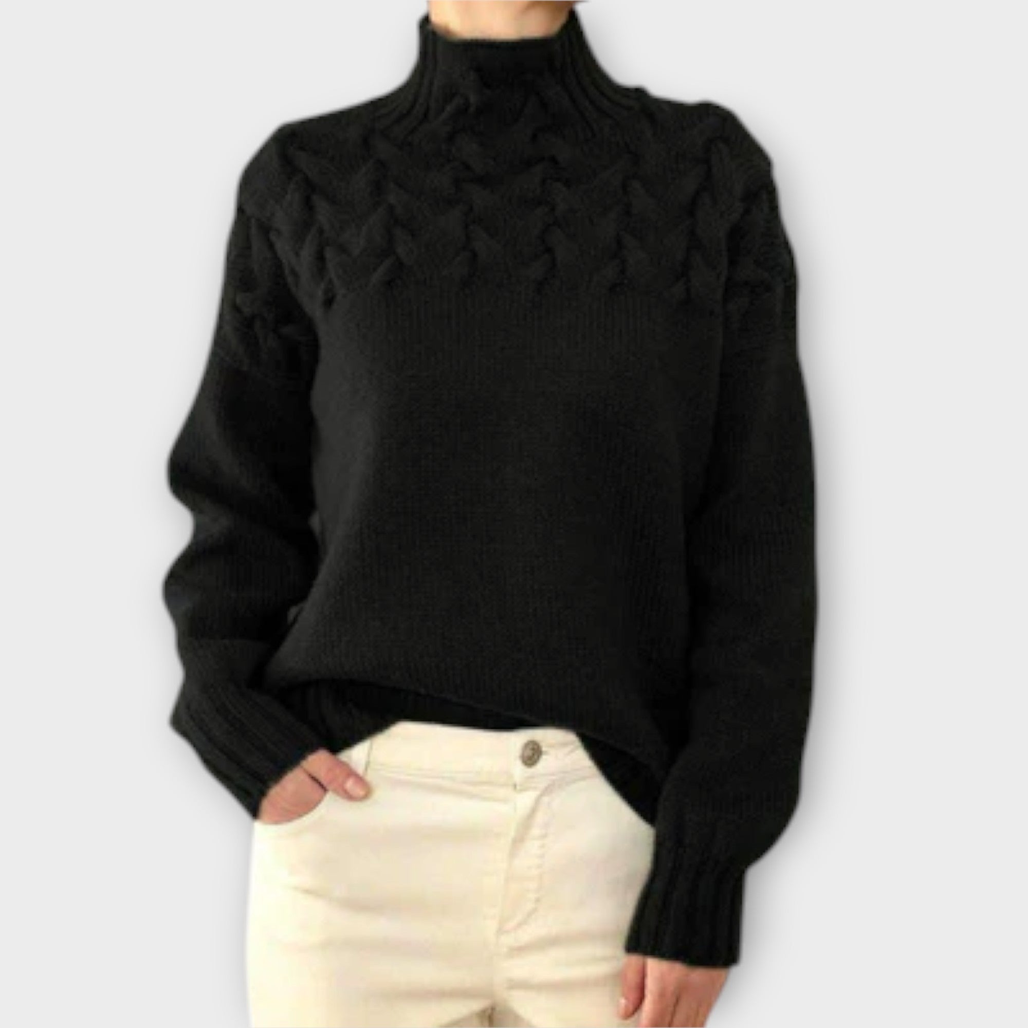 Eva - Suéter para mujer con detalle de punto trenzado
