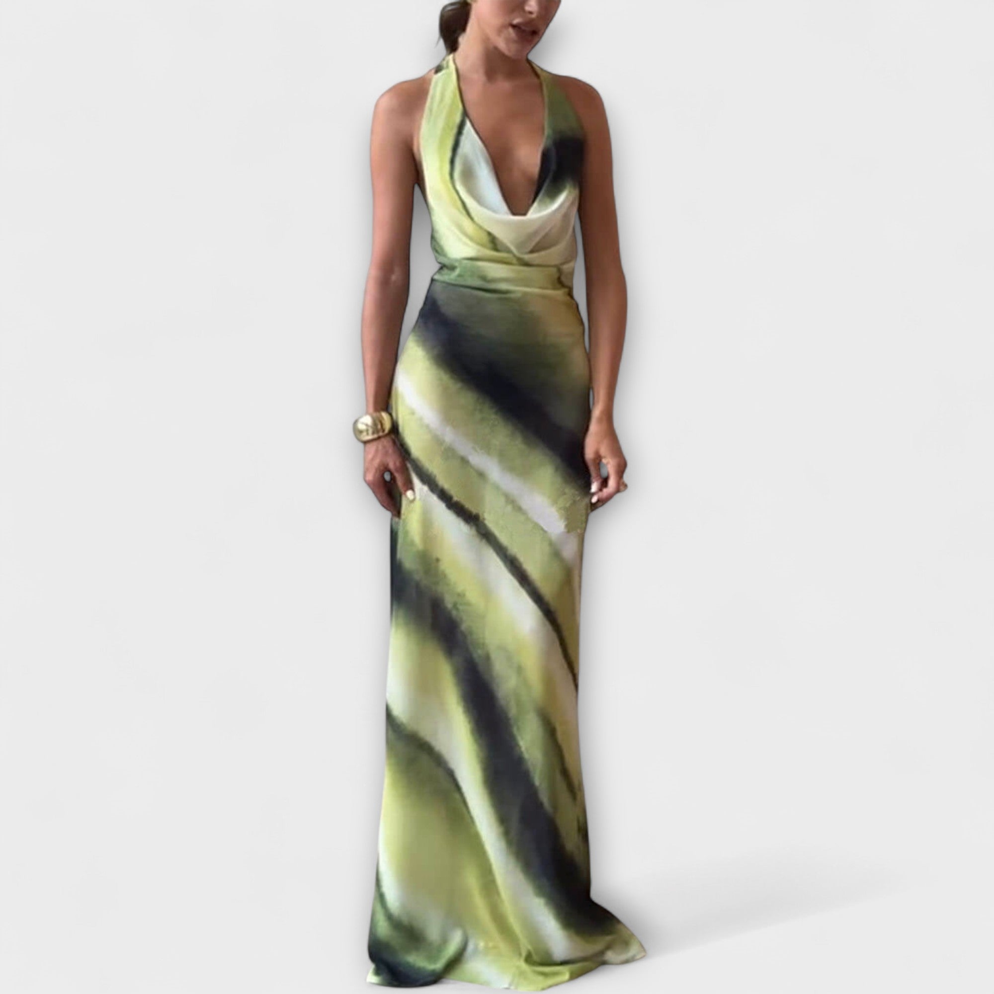 Vestido largo degradado clásico tie-dye
