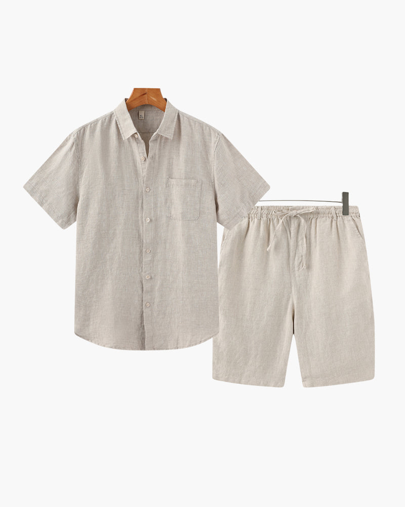 Old Money Leinen-Kombination (Shorts)