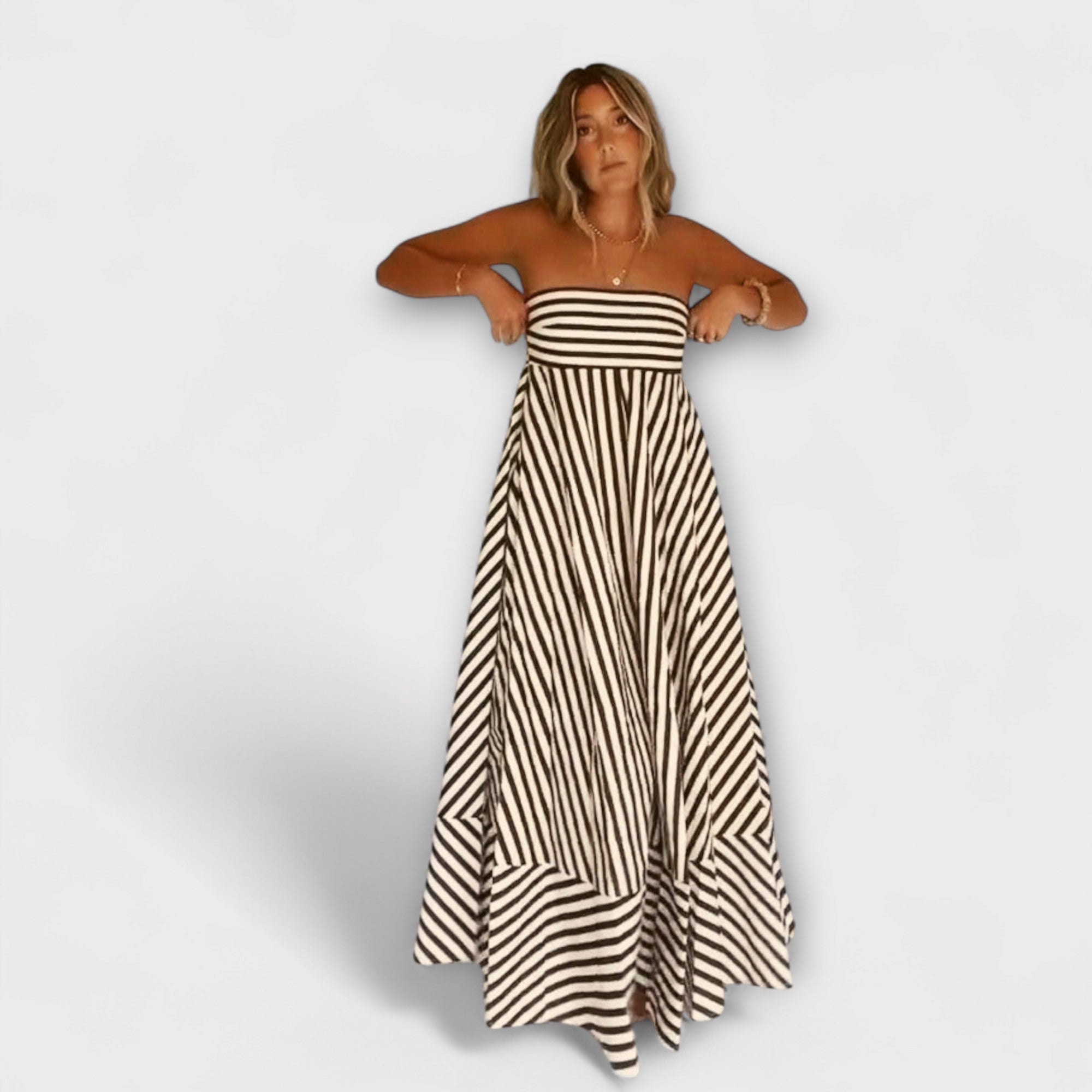 Nächtliches Charme Rüschiges Maxikleid