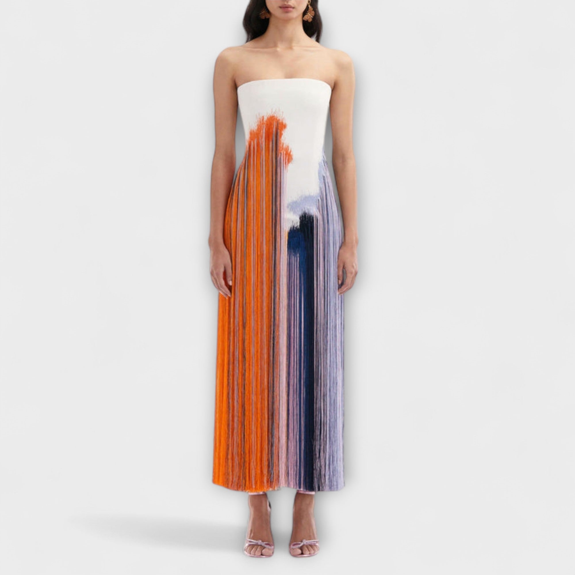 Verano - Vestido elegante con bloques de color y borlas de moda