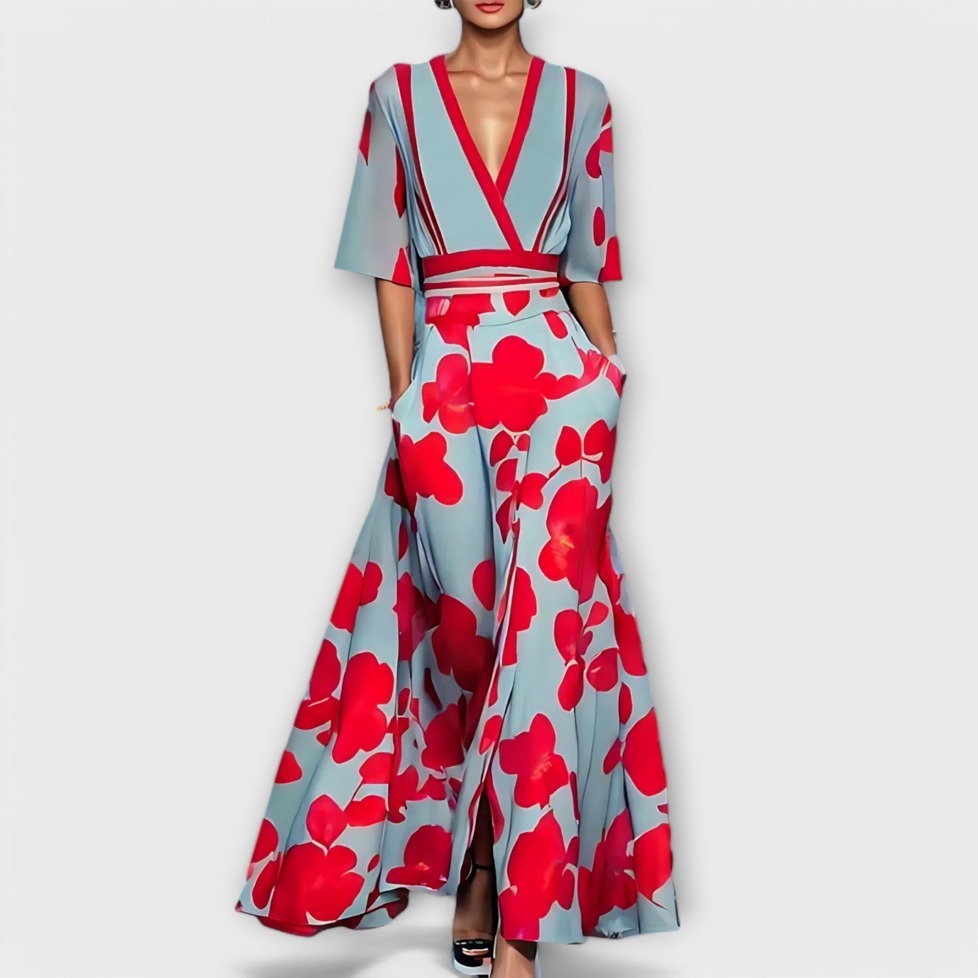 Elise - Vestido elegante ajustado con estampado floral
