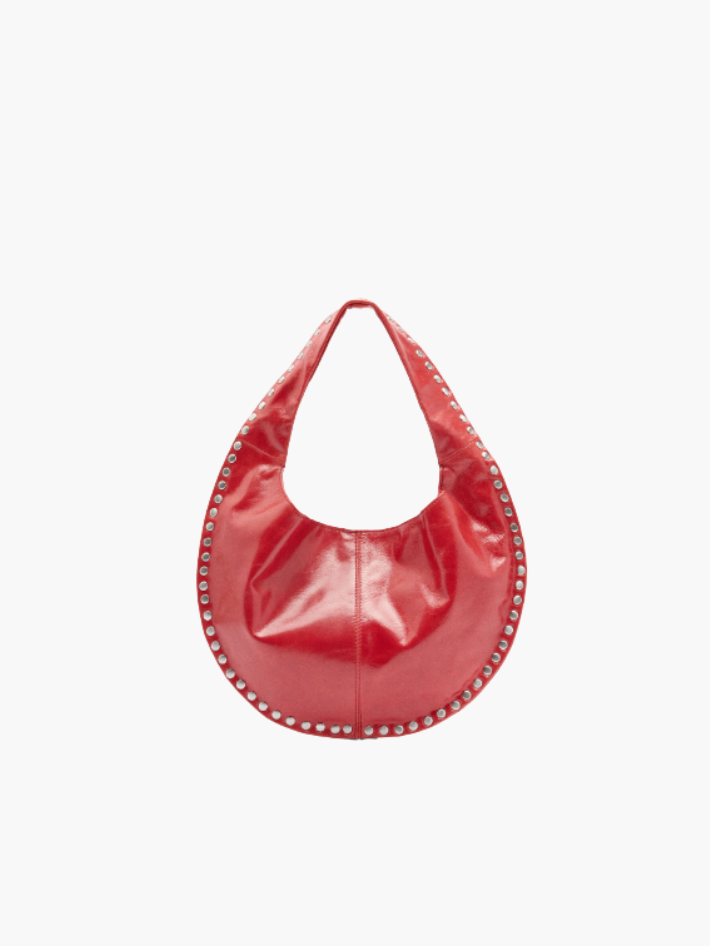 Bolsa Hobo de Couro com Tachas Ember