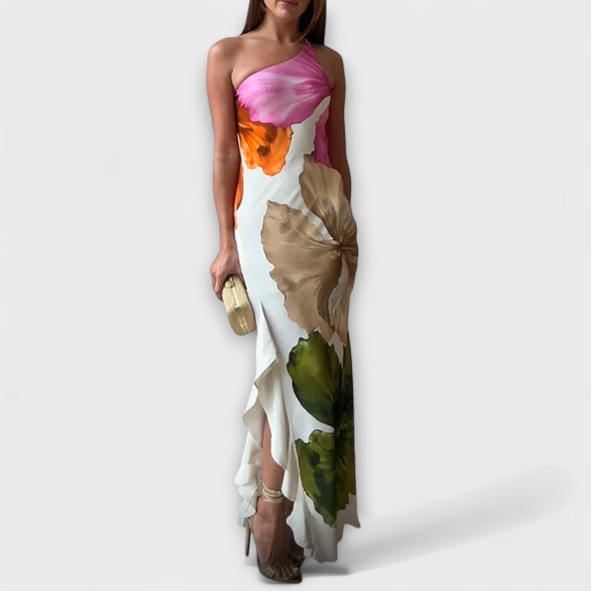 Das Saphir - Elegantes Patchwork Maxikleid